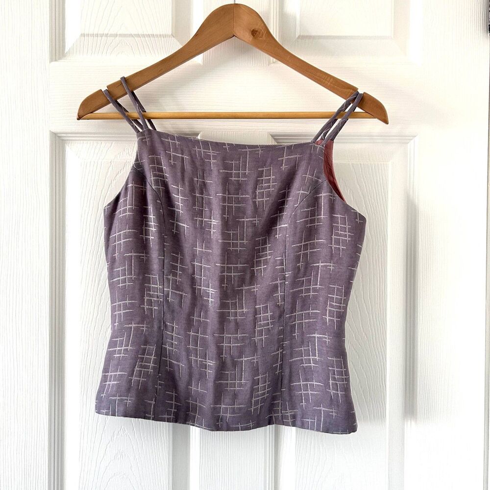Vintage Salvo Gray Square Neck Top sz XS